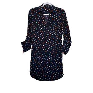 The Limited Ashton‎ Polka Dot Shirt Dress Sz XS Multi Collared Buttoned Preppy
